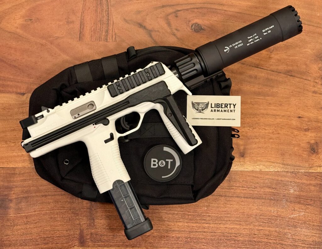 B&T TP9-SBR-White-9mm W/ Legacy TP9 Suppressor
