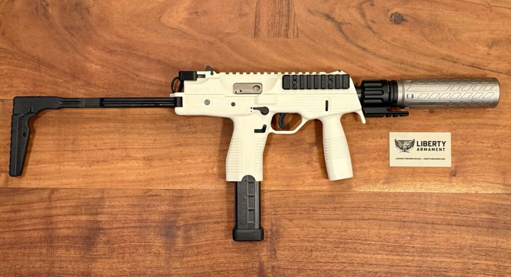 B&T TP9-SBR-White-9mm W/ Print-X Ti Compact Suppressor